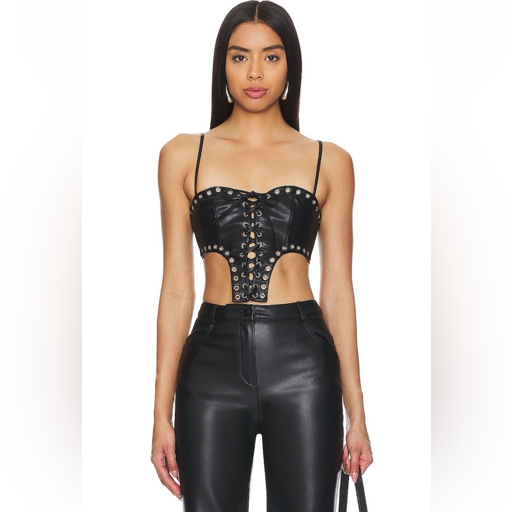 Faux Leather Top